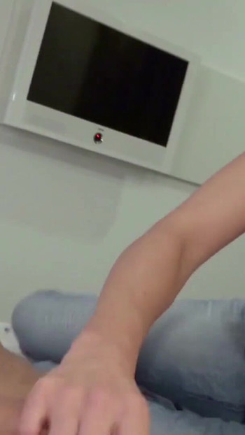 Stunning moment from "STEP SISTER caught BRO Jerk and help with Handjob - German"