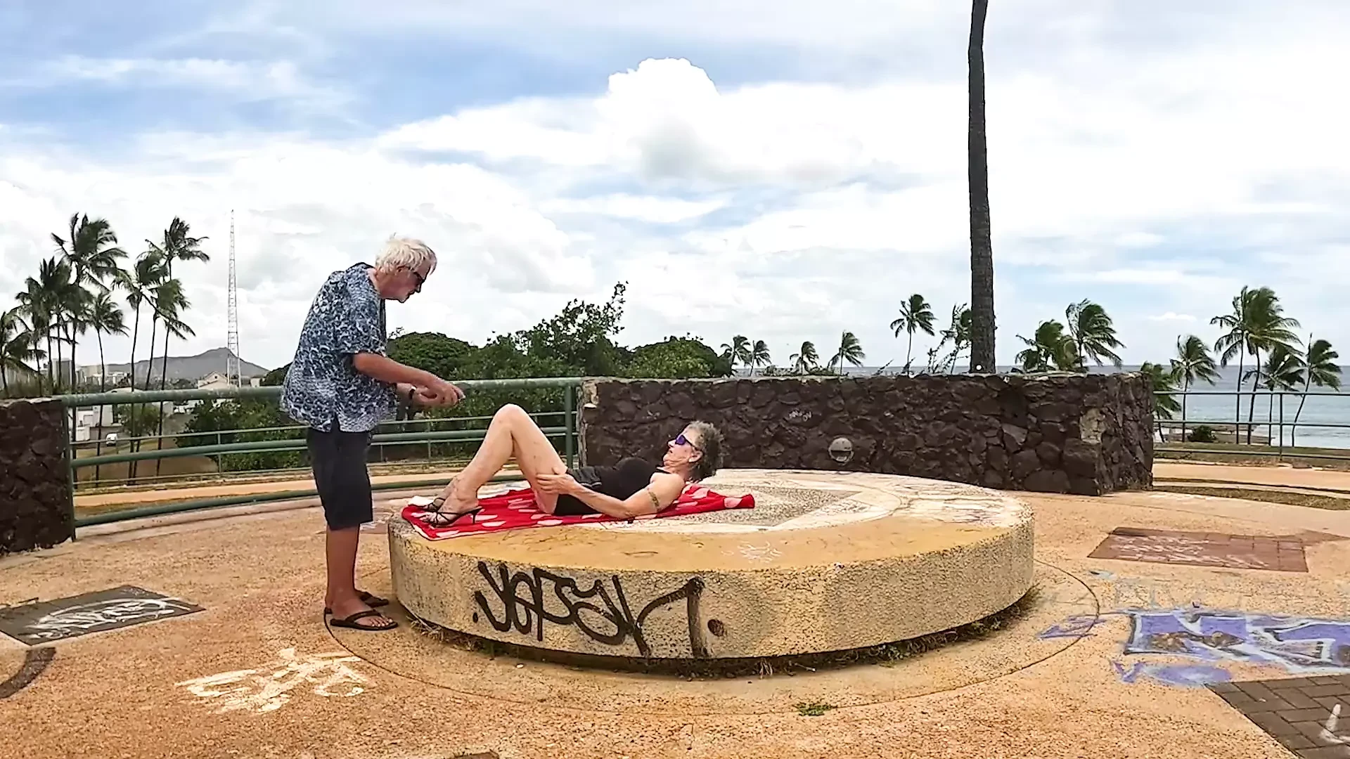 We Found a Large Round Stone Sundial (altar) at the Top of a Hill in a Park