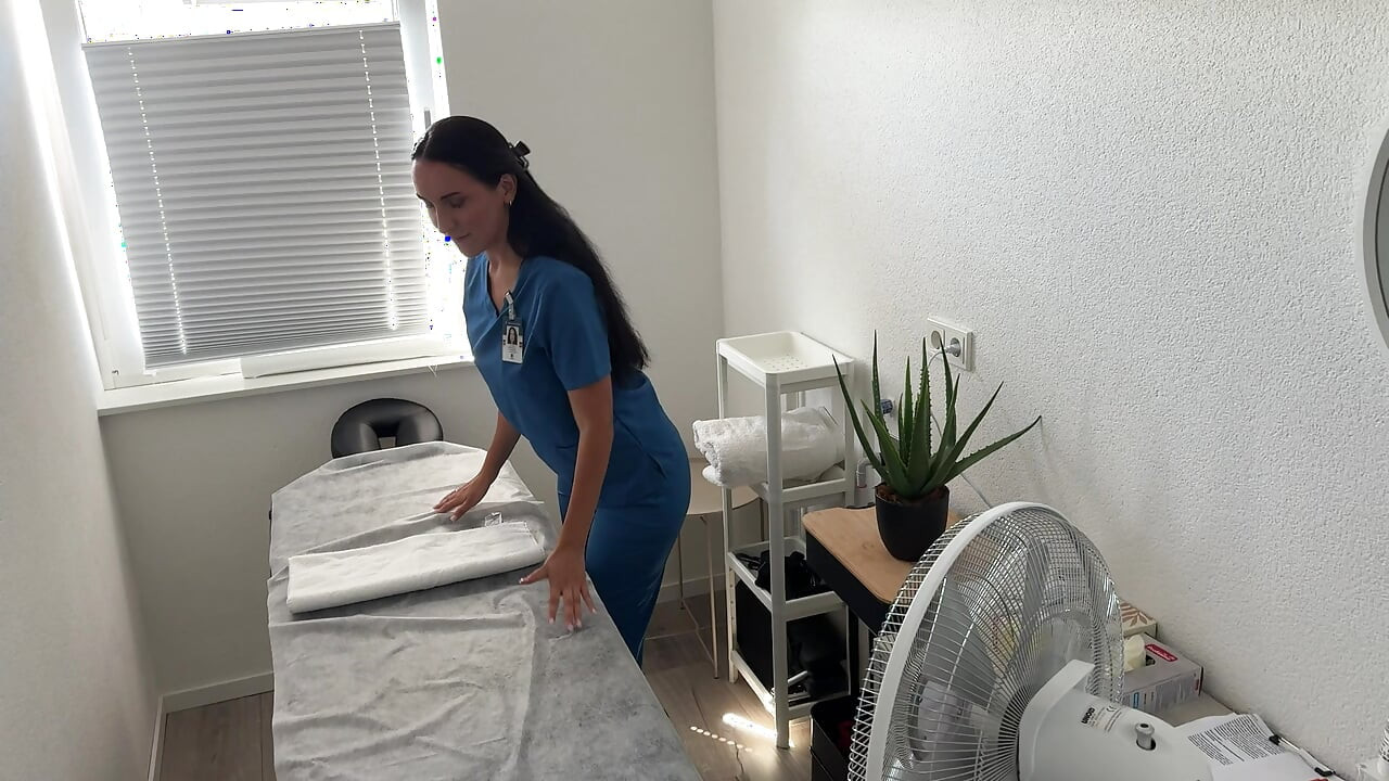 Massage Gone Wild: Brunette Presses Her Big Tits In His Face Then Sucks Him Dry