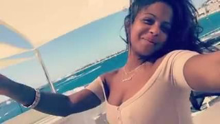 Christina Milian sexy selfie on boat