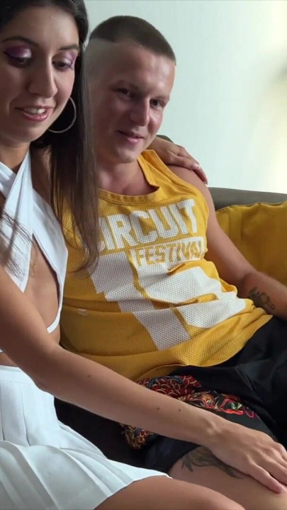 Bi threesome - a guy's powerful moans from a dick in the ass and pussy at the same time | Clip 1