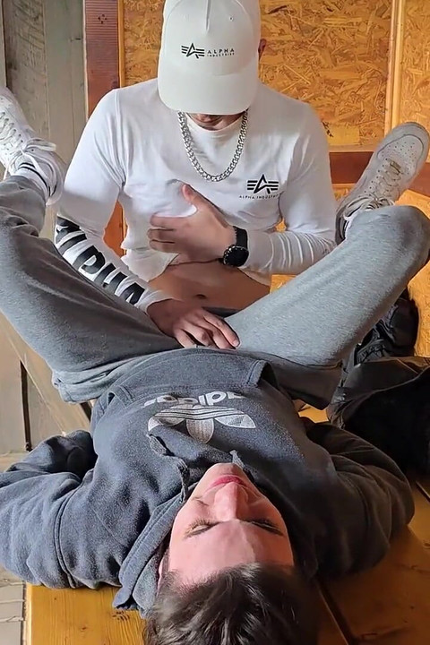 Risky Bareback Fuck with My Gay Boy Outdoors