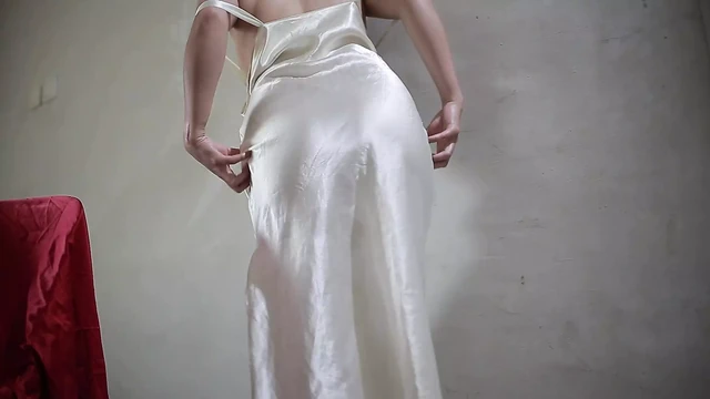 Satin Dress Girl Fuck from behind