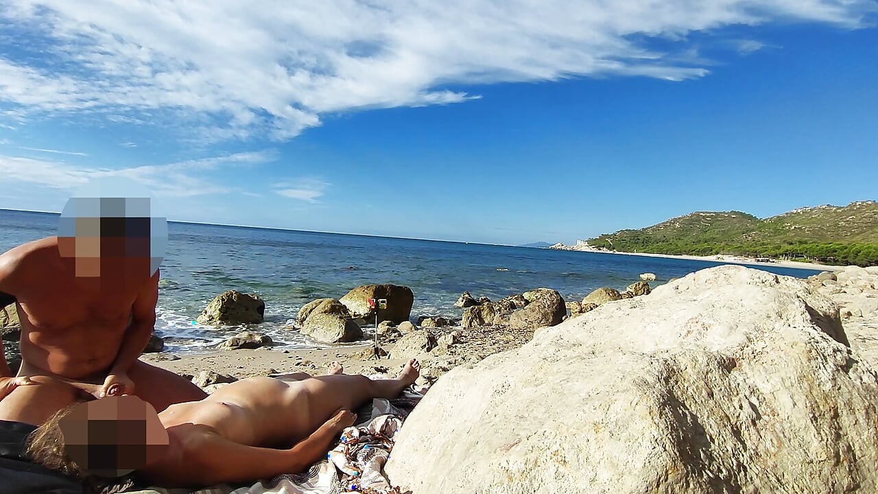 Strangers Caught My Wife Touching and Fucking My Big Cock on a Nude Beach