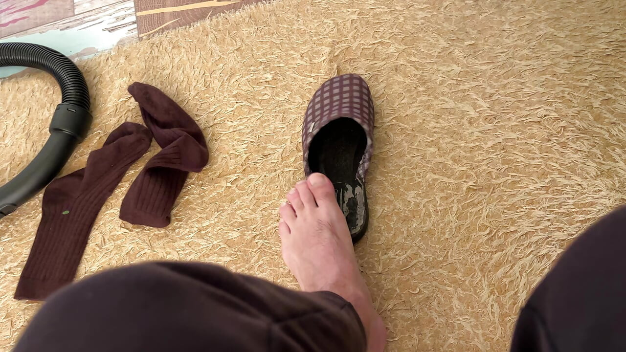 Earl Smile Dark Brown Ribbed Socks Fetish - Bedroom Solo