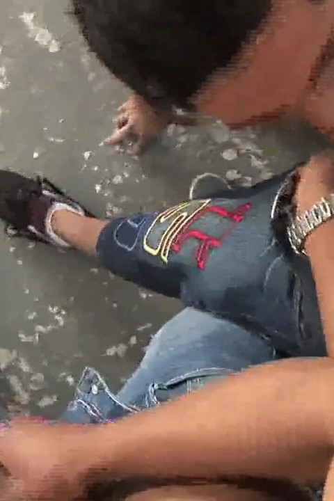 White gay gets his ass destroyed in dirty gangbang after sucking huge black cocks