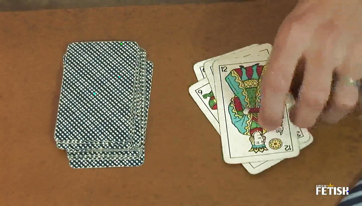 Hot twink gays play cards before having rough anal sex