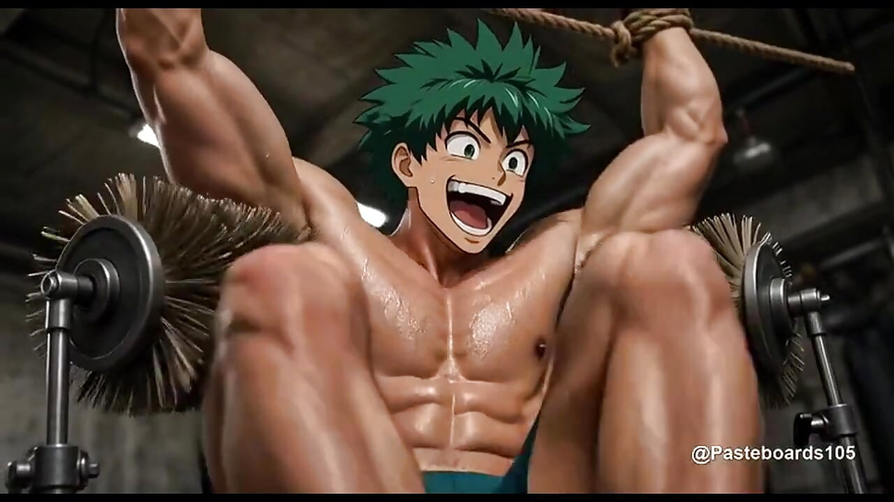 Strung Up By The Wrists - Spinning Brush Machines All Over His Armpits And Ribs (2D Anime Bara)
