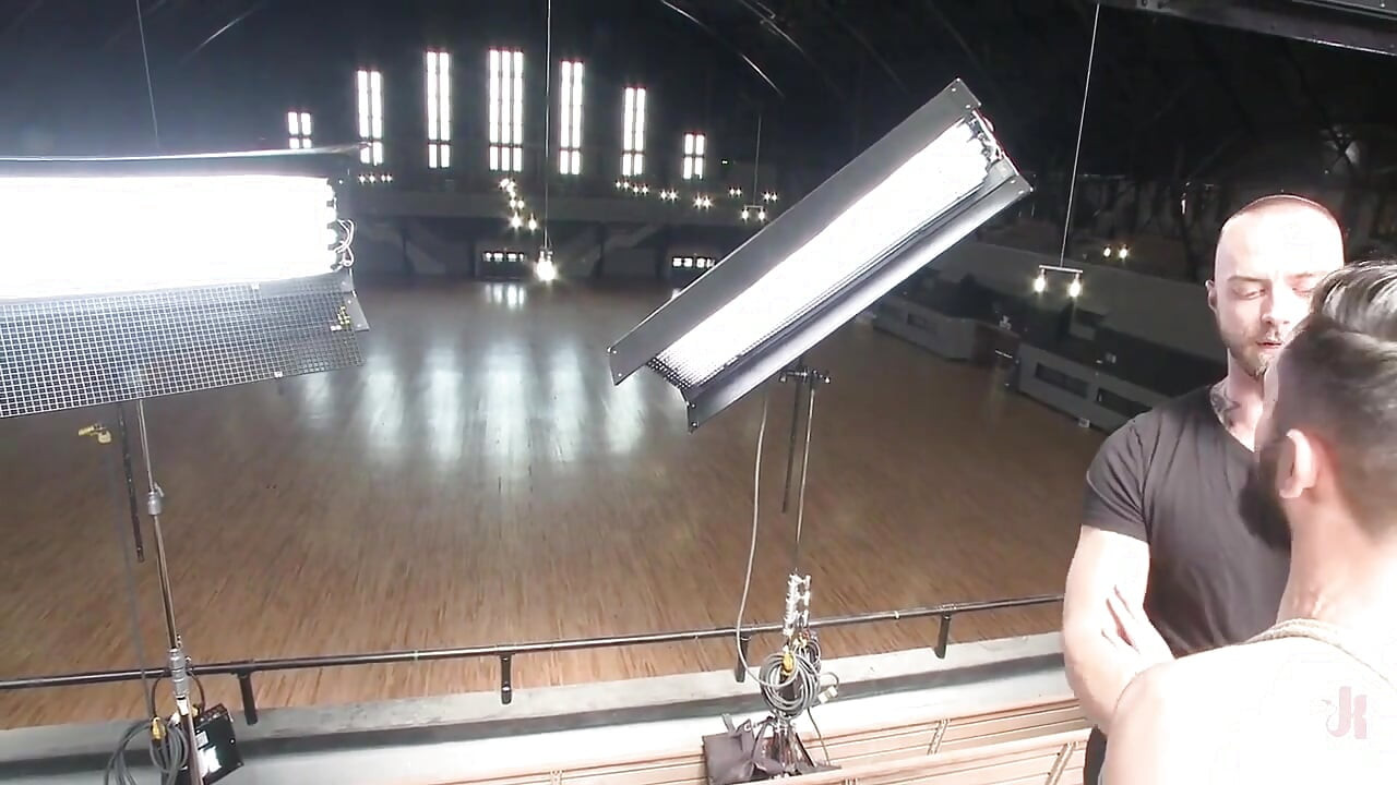 First Timer with a Giant Cock Gets Suspended and Edged Above the Drill Court
