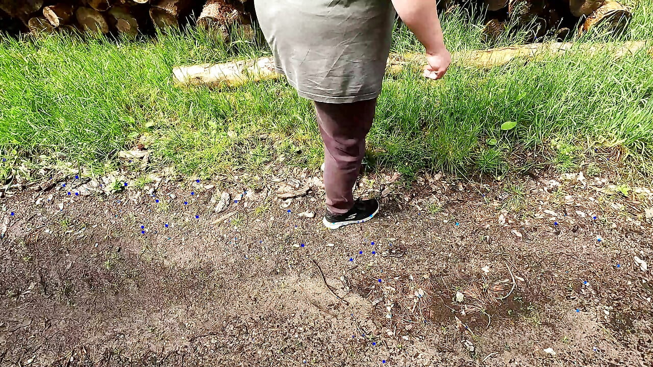 Tormenting vagina in the forest