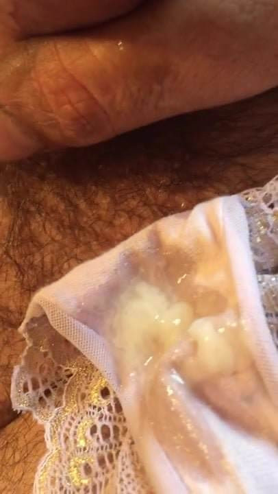 Cumming on wife's panties