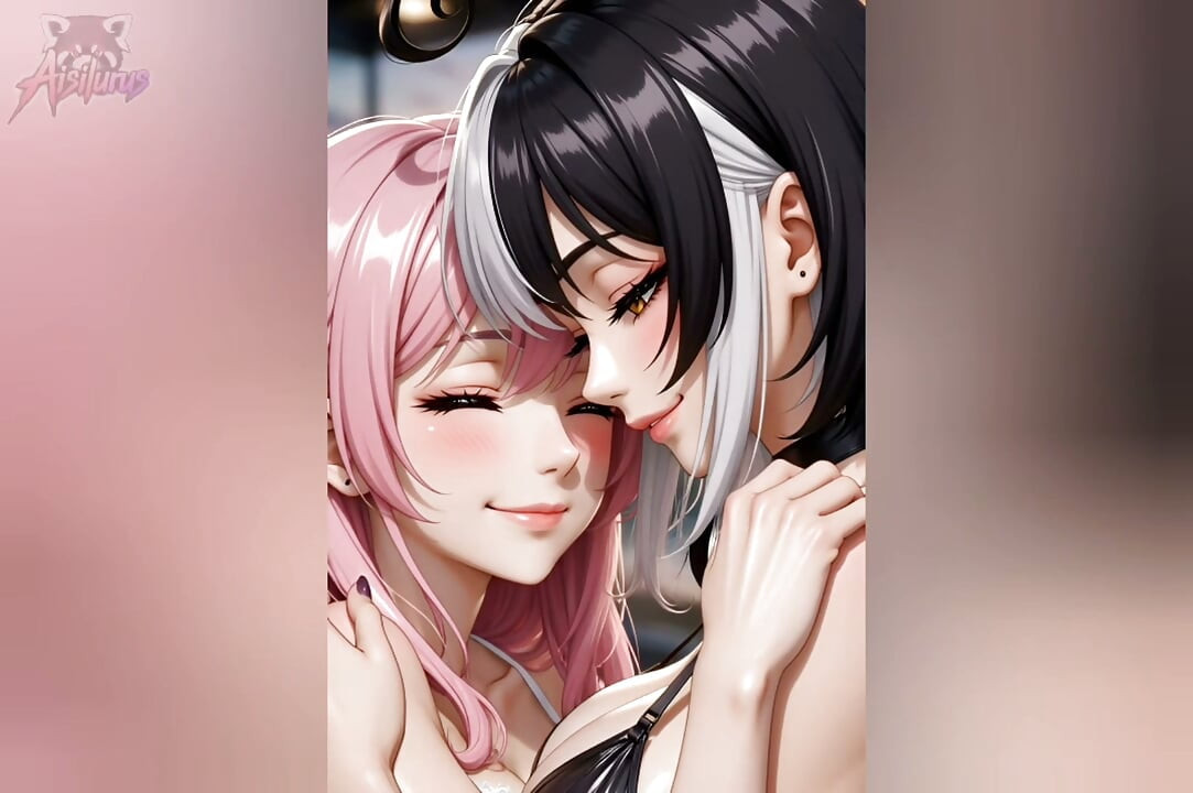 anime lesbian sex: Tongue Kissing, Heavy Tits, Spread Open Cunt