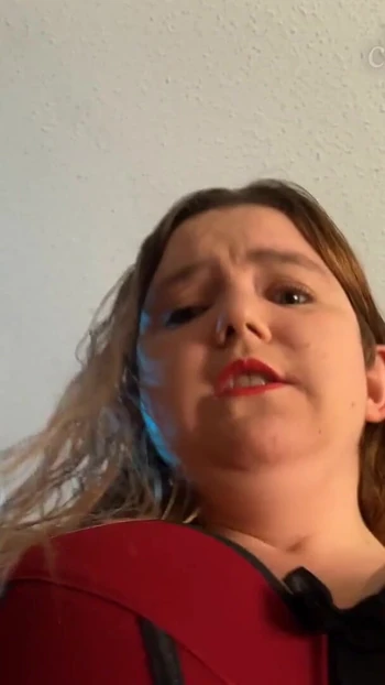 Emotional moment from "Domme Marie Rides you - POV Three BBW Orgasms - 38G Torpedo Bra and WeVibe"
