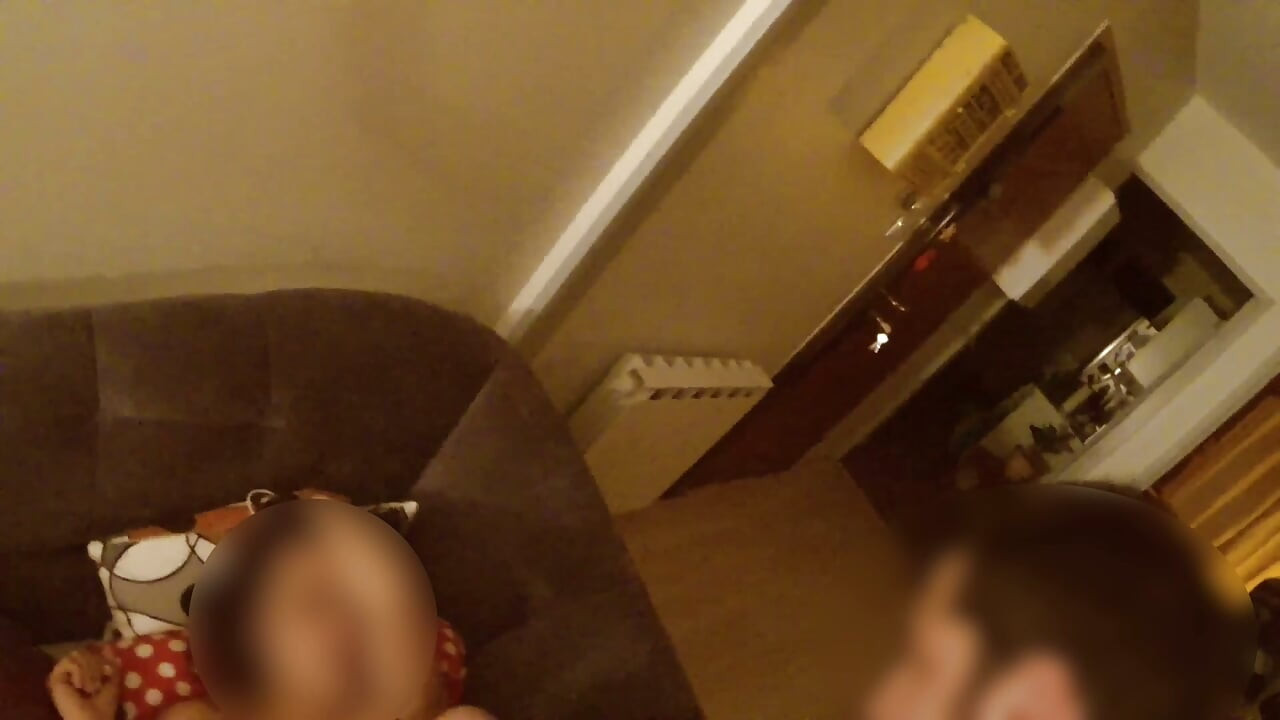 Gianna sucks and then gets her hard while grabbing the couch