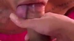 Shemale Big Facial on Guy - 8 spurts