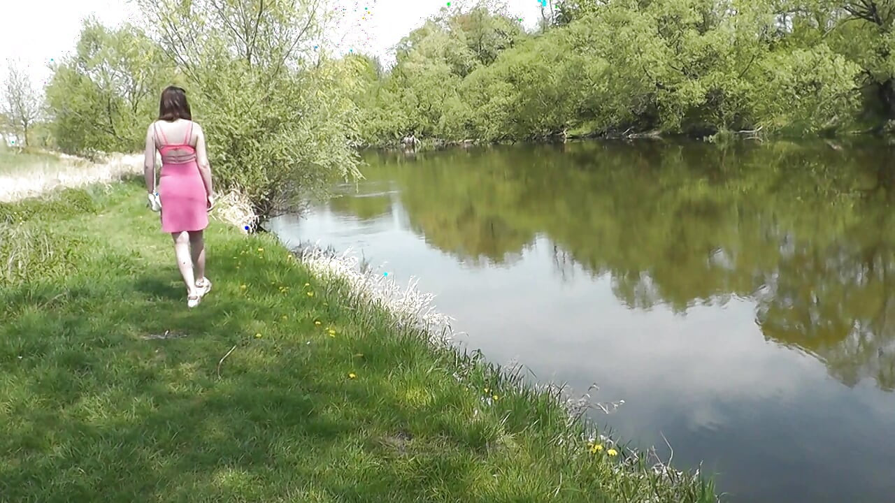 Great spring mood from the beautiful sweet and sexy teenager girl Assol. Music video Public In public Publicly Outdoors Outside