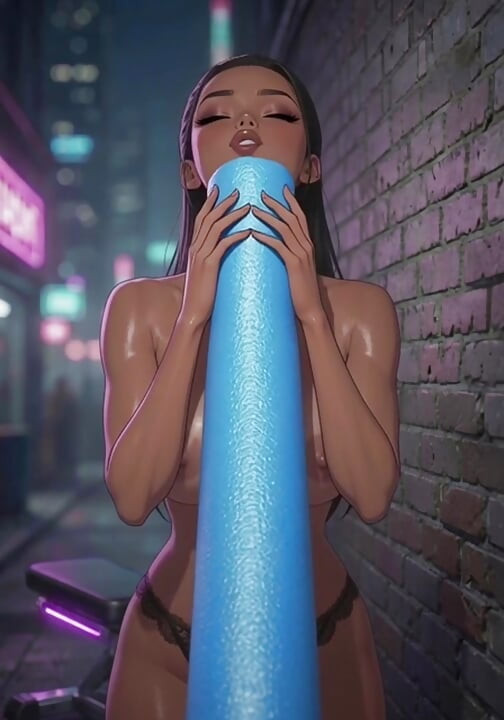 Anime and teasing with pool noodle strip dirty talking virtual sex
