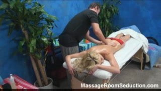 Hot Blonde Seduced on Massage Table