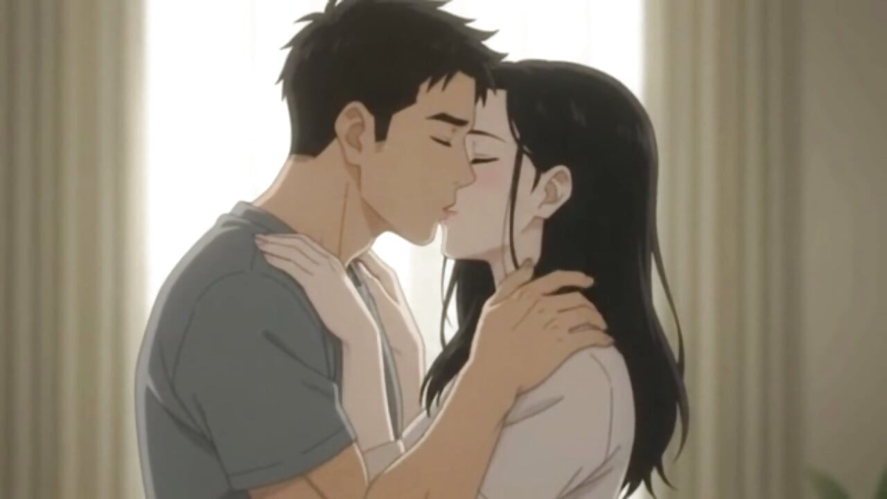 Stepsister Kissing practice with her stepbrother before his date with boyfriend