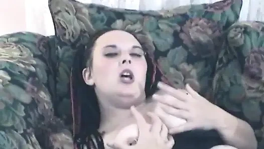 Busty tattooed BBW rides cock then gets jizzed