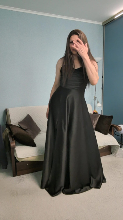 Spinning in a black dress