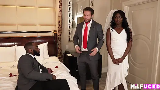 Bride cucks her new husband on wedding night