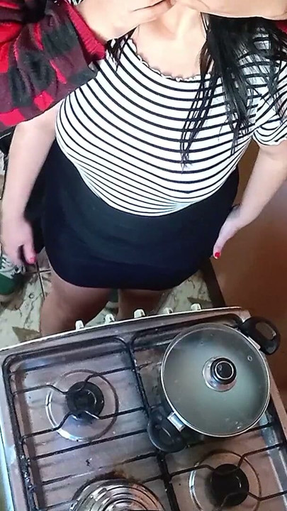 A horny guy decides to fuck his stepsister in the kitchen | Clip 1