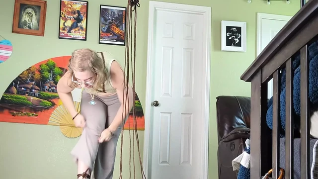 Athletic Big Booty Trans Girl Self Suspends Her Way Straight Into Satan's Good Graces I mean What I Mean Hey Jerk Off to Me