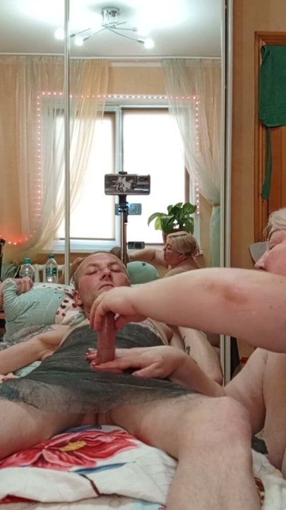 a friend jerks off my dick with oil | Clip 2