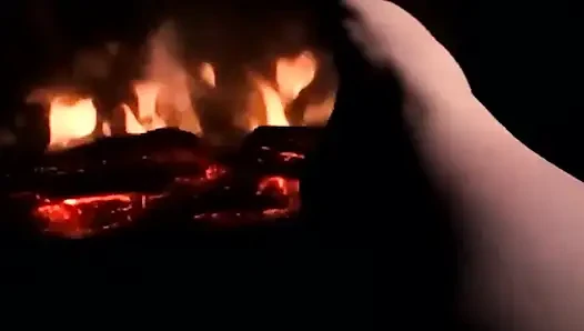 Warming My Feet on the Fire so They Get Warm and Sweaty for Your Cock and Balls