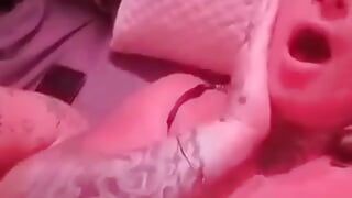 Sexy trans fucked on her back  by step bro after sucking his dick late one night