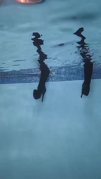 Underwater Wetsuit Dominatrix Tease in Heels