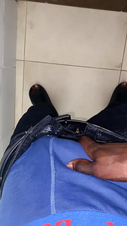 Thug Jamaican BBC jerks off in public