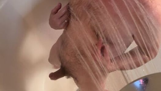Daddy shower - jacking off - cock cums at 6:08