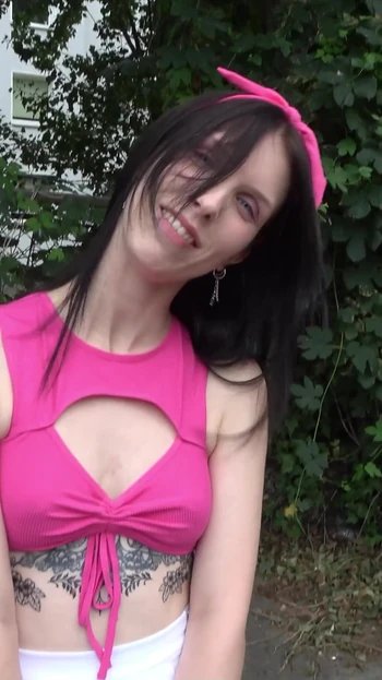 Powerful moment from "GERMAN SCOUT - Skinny German College Girl Runa Charm Pickup and Casting Fuck"