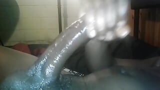 GIANT BLACK COCK MONSTER CUM LOAD SPILLS OUT INTENSE MALE ORGASM TOO MUCH CUM