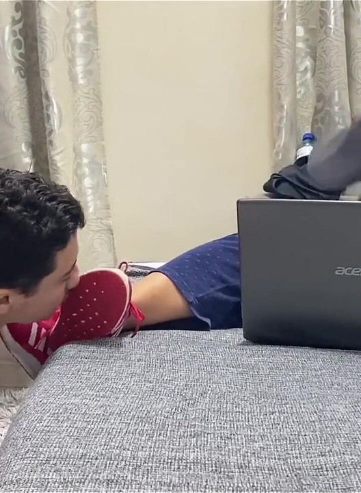 Kiffa Ignores Foot Slave While He Licks Her Sneakers Clean
