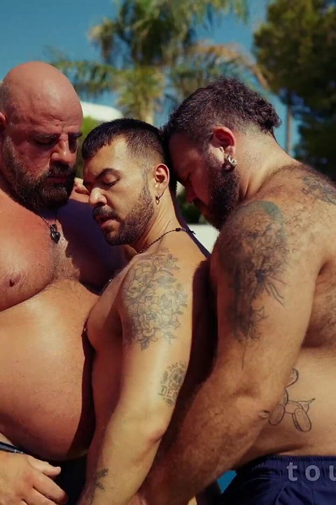 Putting Sun Cream on Two Big Handsome Bears Massage Asmr