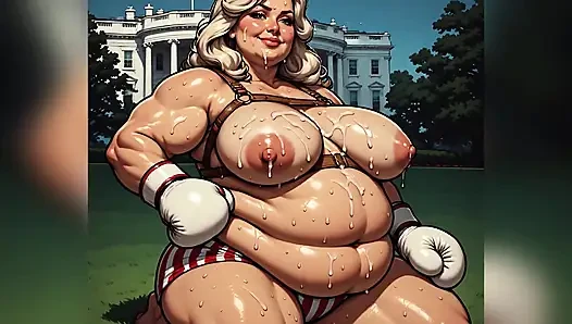 Strong BBW Women Covered in Cum Art