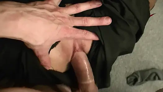 Brunette first threesome with 10 inch cocks 5075