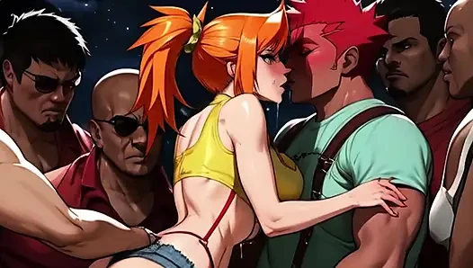 Misty gibt pokeballs für große verschwitzte schwarze eier auf