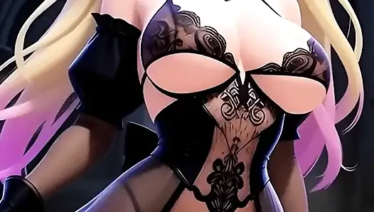 Hentai Gotische Mädchen Mit Gefärbten Haaren Zeigen Ihre Dicken Titten, Kompletter Film