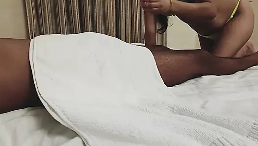 I called my girlfriend home and asked her to massage my body and then fucked her.