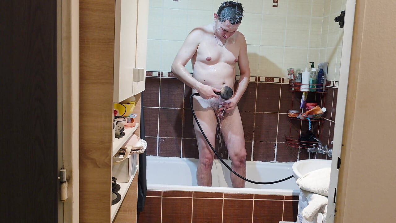 Cute Guy Takes a Quick Shower to Start His Day Fresh