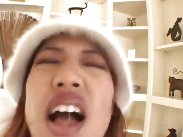 Cute young Asina wearing a hat is a pro at sucking and fucking cock