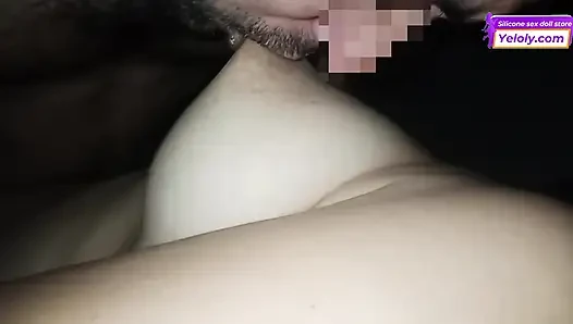 Sucking My Wife's Big Natural Breasts While Gently Fucking Her Tight Pussy - YELOLY SEX DOLL