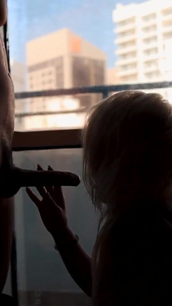 Unforgettable moment from "Roommate FUCKED in front of the balcony - EVERYONE could see!"