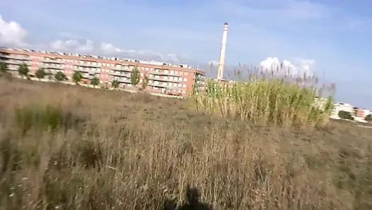 Small tits brunette takes it all