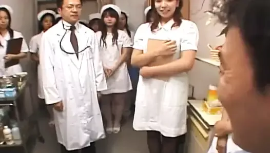 Día de formación de enfermeras del hospital japonés - paciente de ordeño