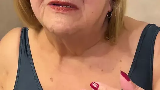 Hot and very horny British grandmother, this gilf needs to cool off